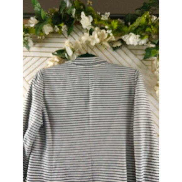 Madewell Women's Tailored Blazer Single Button Closure Striped Blue White Size 8 - Picture 8 of 8